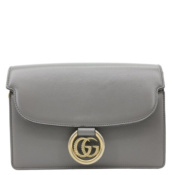 Gucci  GG Ring Leather Shoulder Bag Light Grey 589474 - Picture 3 of 15
